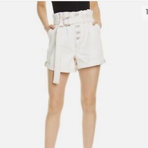 Free People High Rise Paper Bag Shorts with Belt